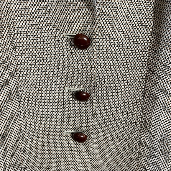 Ellen Tracy Wool Blend Blazer Suit Jacket Size 12  Beige and Brown Spotted Top - Picture 5 of 5